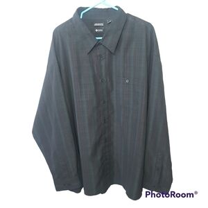 Haggar Luxury Microfibre Striped Long Sleeved Button Down Shirt